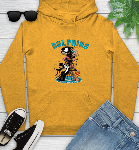 NFL Miami Dolphins Football Venom Groot Guardians Of The Galaxy Youth Hoodie 3