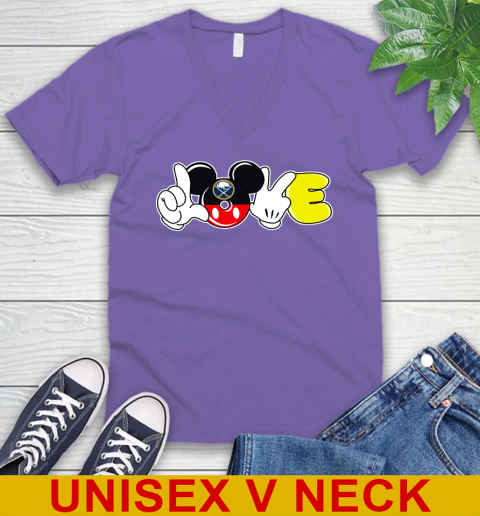 Buffalo Sabres NHL Hockey Love Mickey Disney Sports V-Neck T-Shirt 9