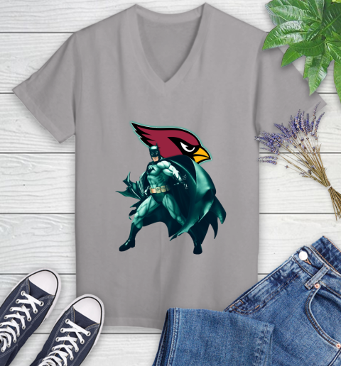NFL Batman Football Sports Arizona Cardinals Women's V-Neck T-Shirt 4