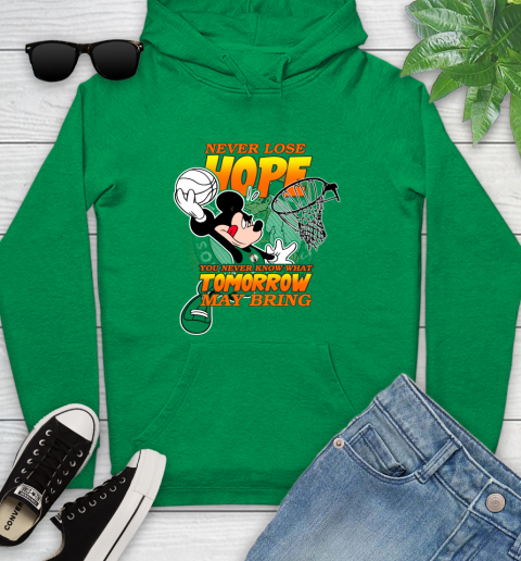 Boston Celtics NBA Basketball Mickey Disney Never Lose Hope Youth Hoodie 9