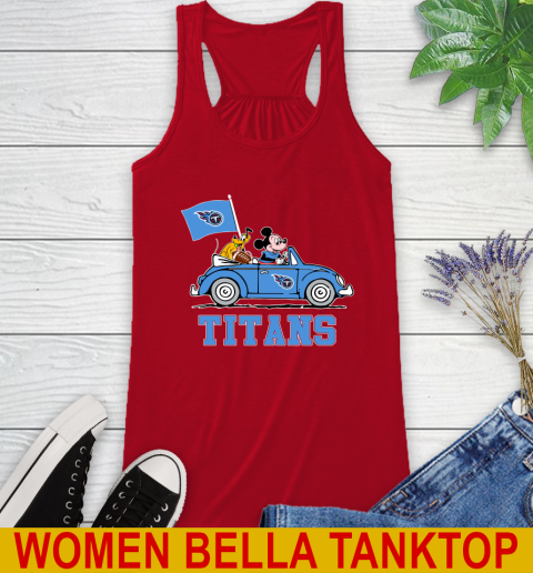 NFL Football Tennessee Titans Pluto Mickey Driving Disney Shirt Racerback Tank 6