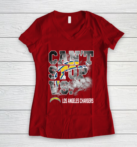 NFL Los Angeles Chargers Can't Stop Vs Women's V-Neck T-Shirt 8