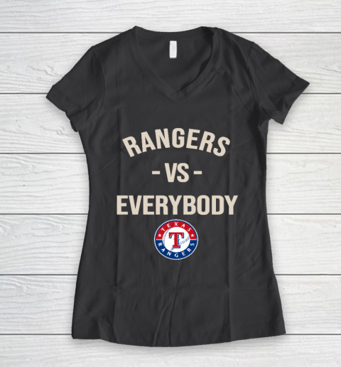 Texas Rangers Vs Everybody Women's V-Neck T-Shirt 6