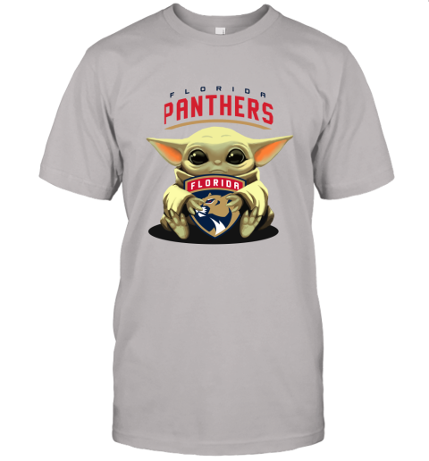 Baby Yoda Hugs The Florida Panthers Ice Hockey Unisex Jersey Tee
