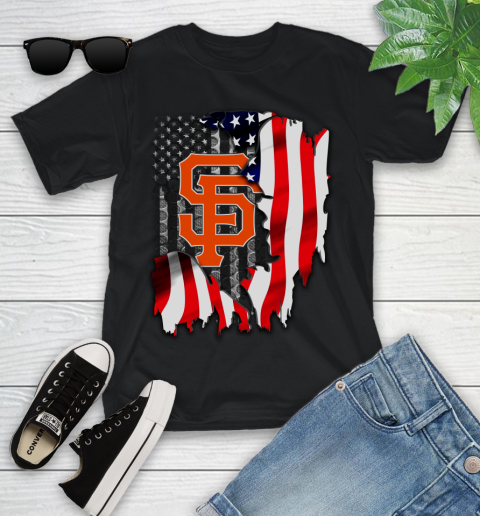 San Francisco Giants MLB Baseball American Flag Youth T-Shirt