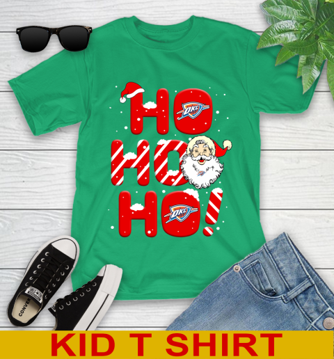 Oklahoma City Thunder NBA Basketball Ho Ho Ho Santa Claus Merry Christmas Shirt Youth T-Shirt 7