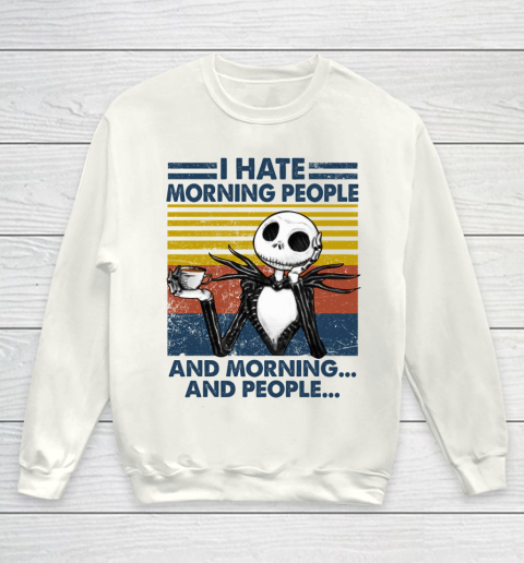 Jack Skellington Halloween that's what i do i drink coffee i hate people and i know things vintage retro Youth Sweatshirt
