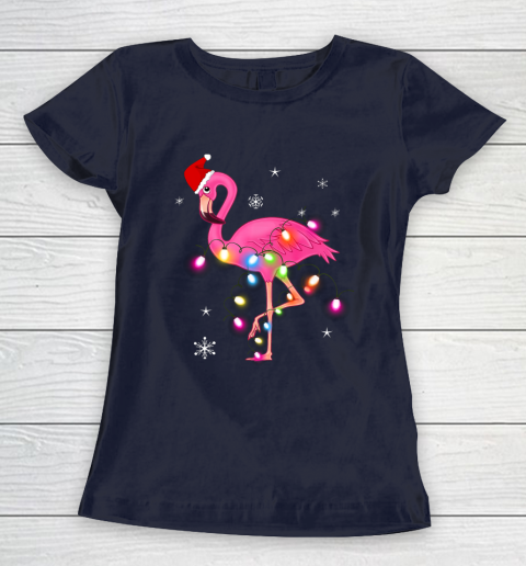 Pink Flamingo Christmas Women's T-Shirt 2