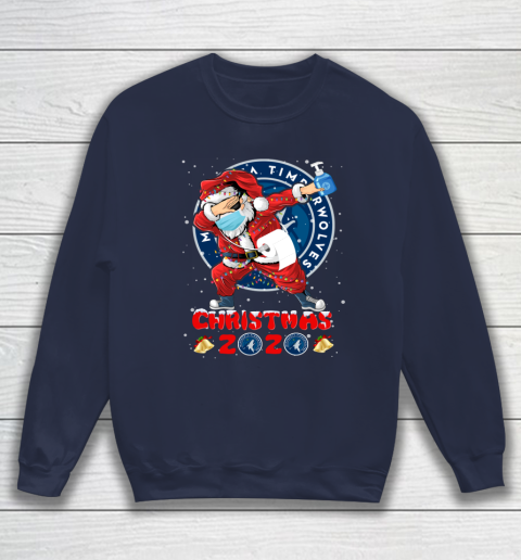 Minnesota Timberwolves Funny Santa Claus Dabbing Christmas 2020 NBA Sweatshirt 2