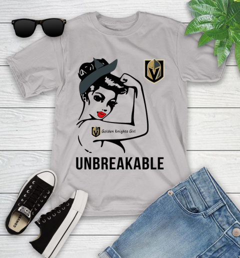 NHL Vegas Golden Knights Girl Unbreakable Hockey Sports Youth T-Shirt 10