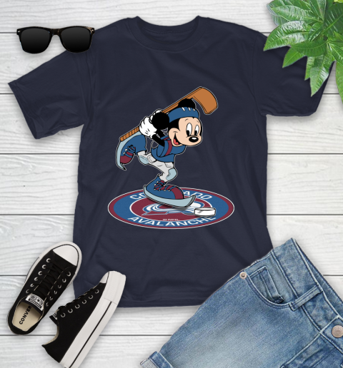 NHL Hockey Colorado Avalanche Cheerful Mickey Disney Shirt Youth T-Shirt 3