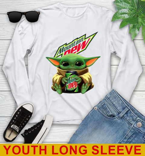 Star Wars Baby Yoda Hugs Mountain Dew Soft Drink Shirt 122