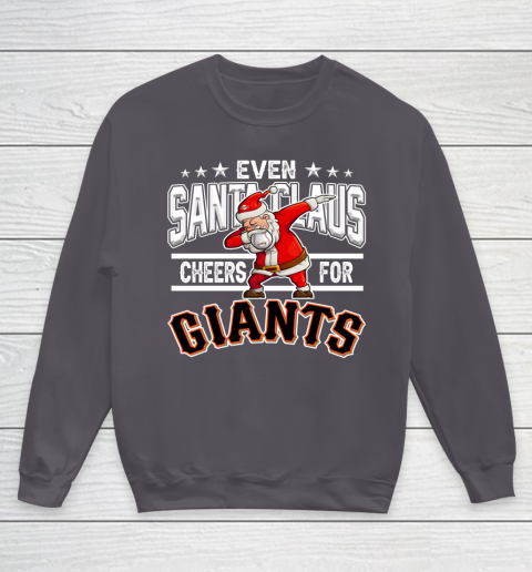 San Francisco Giants Even Santa Claus Cheers For Christmas MLB Youth Sweatshirt 5