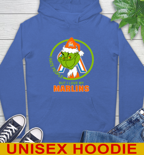Miami Marlins MLB Christmas Grinch I Hate People But I Love My Favorite Baseball Team Hoodie 9