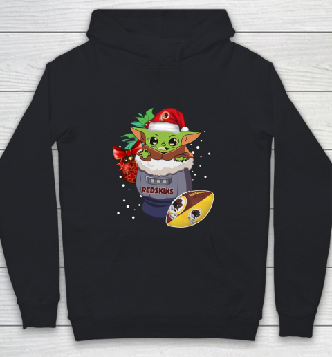 Washington Redskins Christmas Baby Yoda Star Wars Funny Happy NFL Youth Hoodie