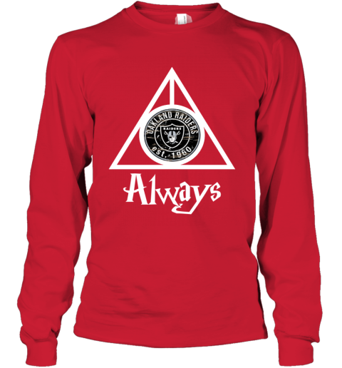 Always Love The Oakland Raiders x Harry Potter Mashup NFL slvn always love the oakland raiders x harry potter mas youth long sleeve 50 front red