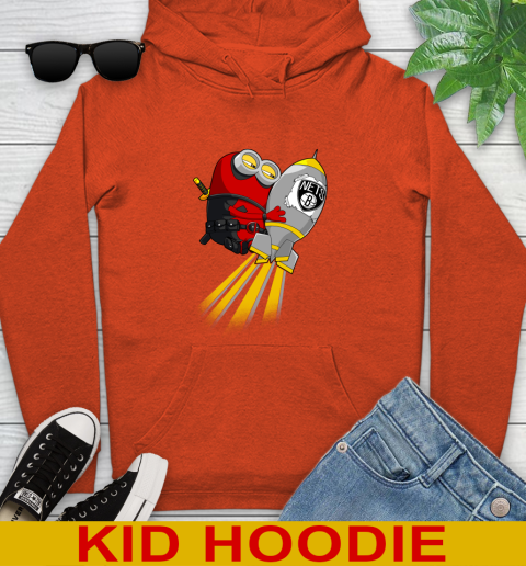 NBA Basketball Brooklyn Nets Deadpool Minion Marvel Shirt Youth Hoodie 4