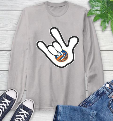 New York Islanders NHL Hockey Mickey Rock Hand Disney Long Sleeve T-Shirt 12