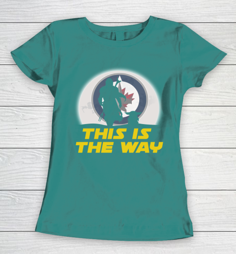 Winnipeg Jets NHL Ice Hockey Star Wars Yoda And Mandalorian This Is The Way Women's T-Shirt 10