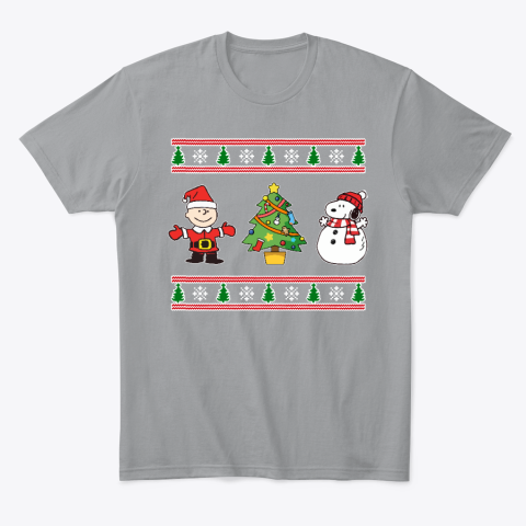 cjv6 snoopy and woodstock ugly christmas classic t shirt 2 front sport grey