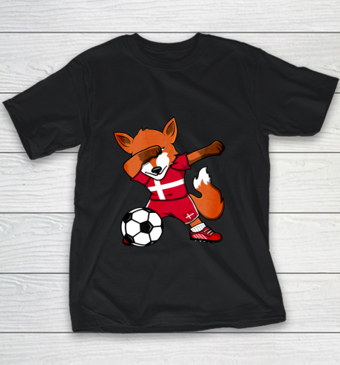Dabbing Fox Denmark Soccer Fans Jersey Danish Football Lover Youth T-Shirt