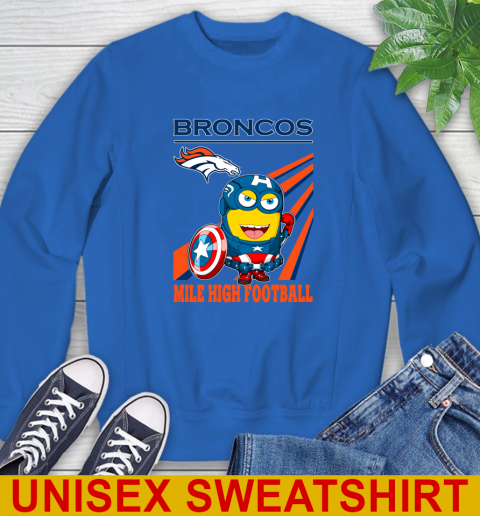NFL Football Denver Broncos Captain America Marvel Avengers Minion Shirt Sweatshirt 11