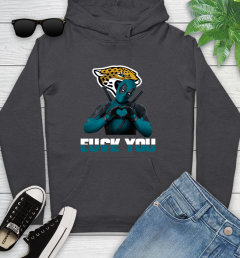 NHL Jacksonville Jaguars Deadpool Love You Fuck You Football Sports Youth Hoodie 8