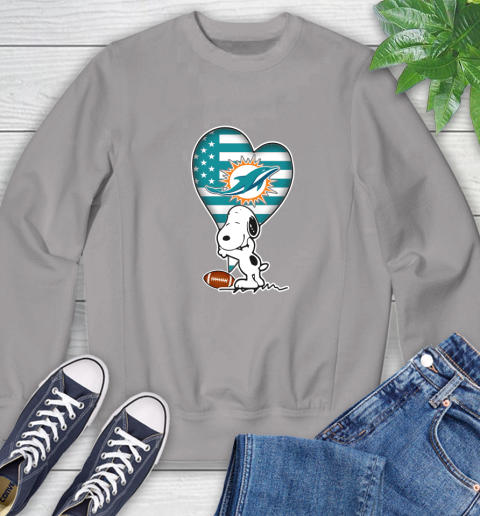 Miami Dolphins NFL Football The Peanuts Movie Adorable Snoopy Sweatshirt 5