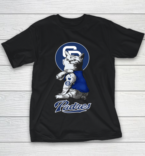 MLB Baseball My Cat Loves San Diego Padres Youth T-Shirt