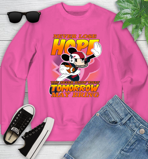 Houston Texans NFL Football Mickey Disney Never Lose Hope Youth Sweatshirt 6