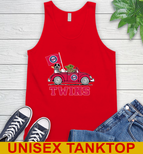 MLB Baseball Minnesota Twins Darth Vader Baby Yoda Driving Star Wars Shirt Tank Top 6