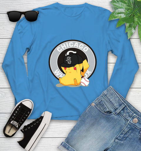 MLB Pikachu Baseball Sports Chicago White Sox Youth Long Sleeve 7