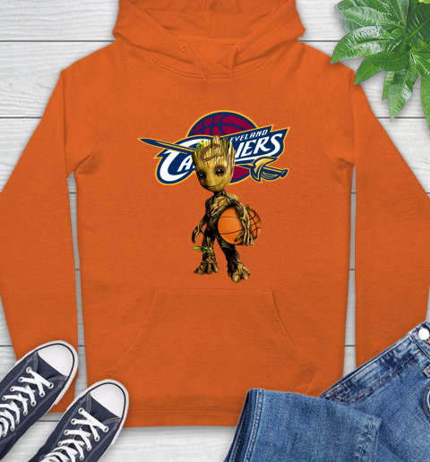Cleveland Cavaliers NBA Basketball Groot Marvel Guardians Of The Galaxy Hoodie 5