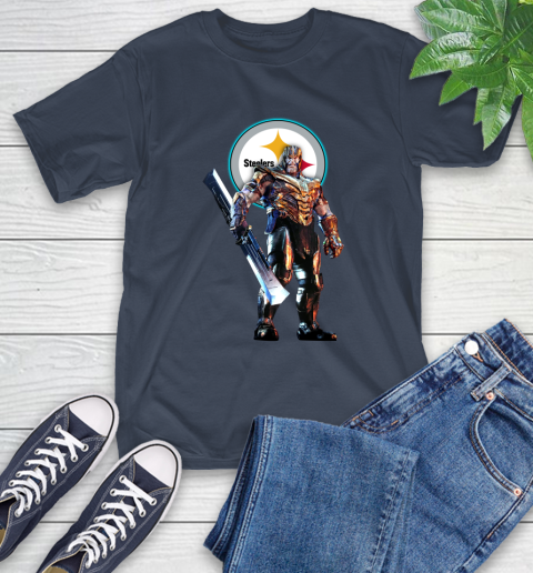 NFL Thanos Gauntlet Avengers Endgame Football Pittsburgh Steelers T-Shirt 4
