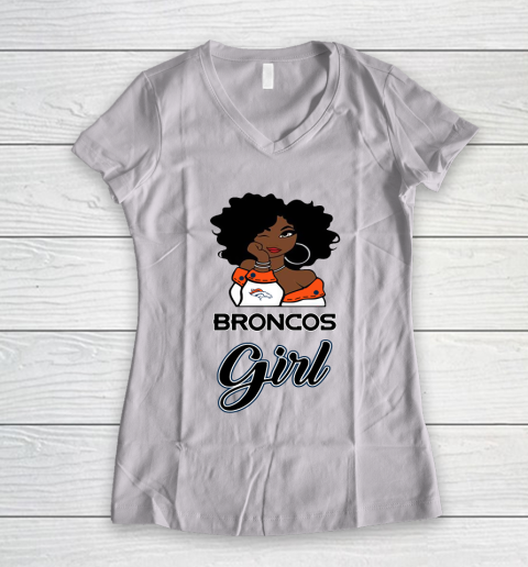 Denver Broncos Girl NFL Women's V-Neck T-Shirt 2