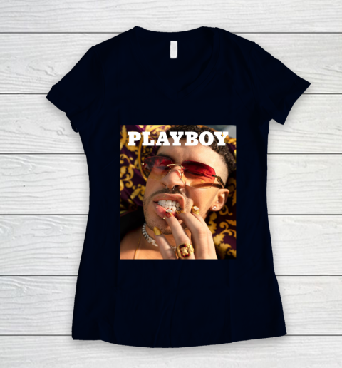 Bad Bunny Playboy Women s V Neck T Shirt Tee For Sports