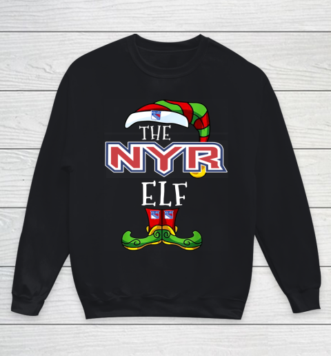 New York Rangers Christmas ELF Funny NHL Youth Sweatshirt