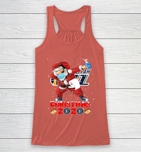 Utah Jazz Funny Santa Claus Dabbing Christmas 2020 NBA Racerback Tank 3