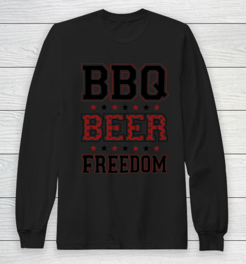 BBQ Beer Freedom Trump Fan Long Sleeve T-Shirt