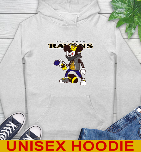 Baltimore Ravens NFL Football Mickey Peace Sign Sports Hoodie