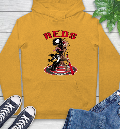 MLB Cincinnati Reds Baseball Venom Groot Guardians Of The Galaxy Hoodie 3