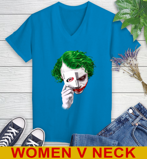 Carolina Hurricanes NHL Hockey Joker Card Shirt Women's V-Neck T-Shirt 7