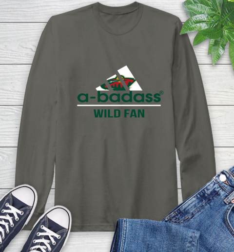 NHL A Badass Minnesota Wild Fan Adidas Hockey Sports Long Sleeve T-Shirt 10 NHL A Badass Minnesota Wild Fan Adidas Hockey Sports Long Sleeve T-Shirt - Image 10