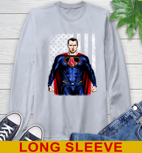 MLB Baseball Boston Red Sox Superman DC Shirt Long Sleeve T-Shirt 6