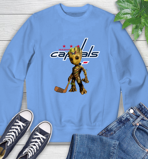 Washington Capitals NHL Hockey Groot Marvel Guardians Of The Galaxy Sweatshirt 11
