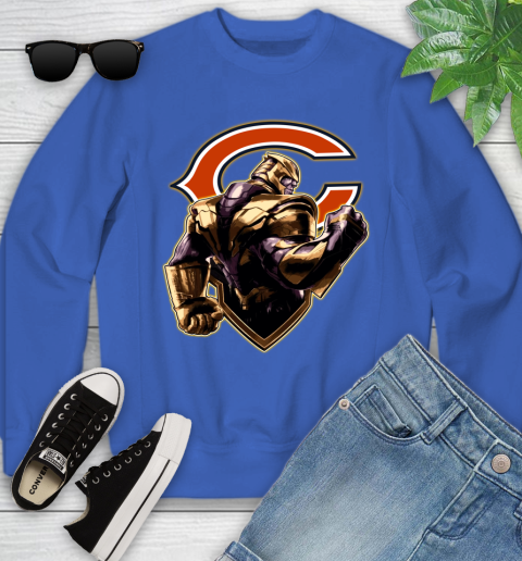NFL Thanos Avengers Endgame Football Sports Chicago Bears Youth Sweatshirt 8