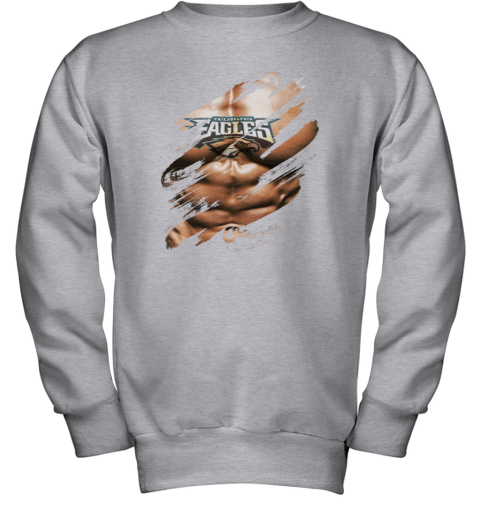 NFL Logo 3D Art Chest Philadelphia Eagles Tattoo Youth Sweatshirt
