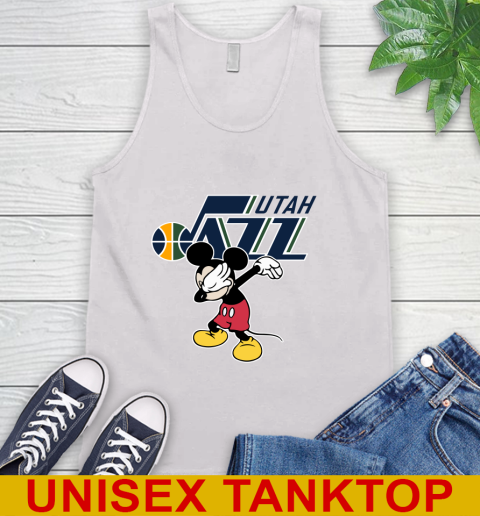 Utah Jazz NBA Basketball Dabbing Mickey Disney Sports Tank Top