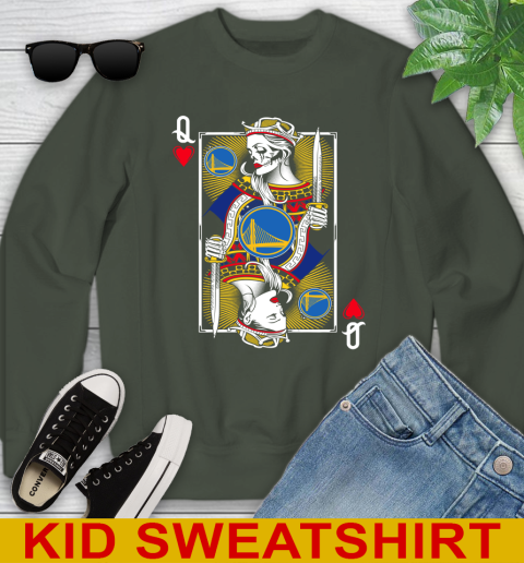NBA Basketball Golden State Warriors The Queen Of Hearts Card Shirt Youth Sweatshirt 8