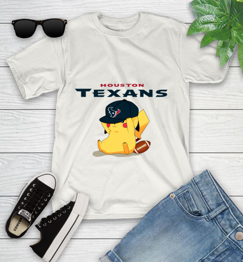 NFL Pikachu Football Sports Houston Texans Youth T-Shirt
